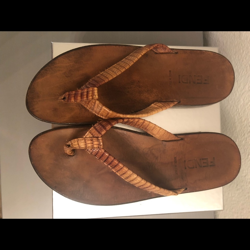 Fendi women’s crocodile sandals size 38.5